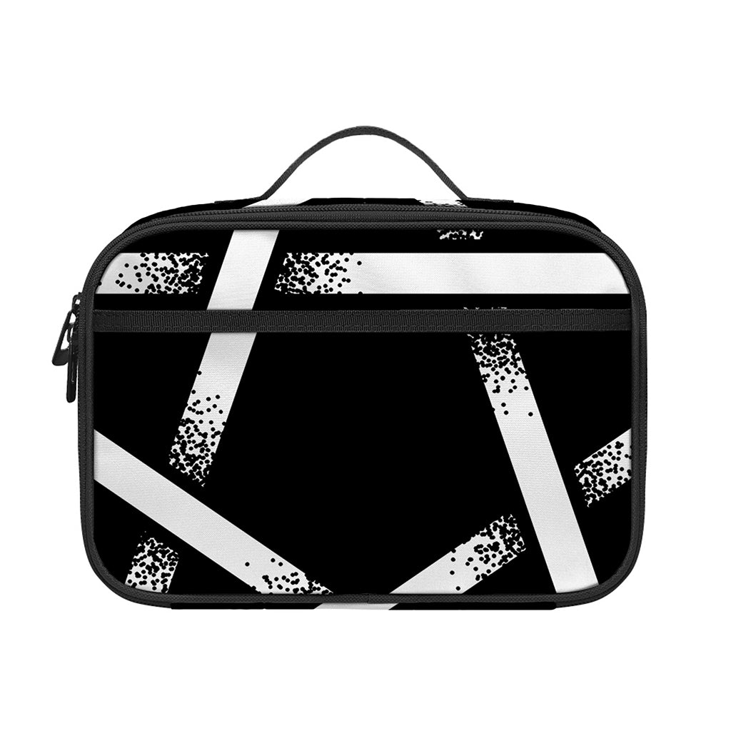 Black And White Pentagram Symbol Print Portable Lunch Bag