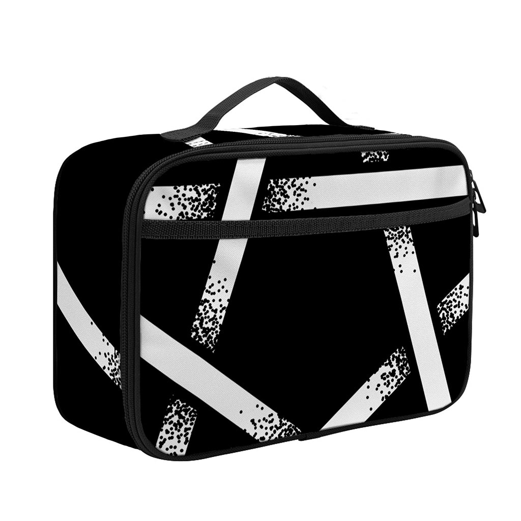 Black And White Pentagram Symbol Print Portable Lunch Bag