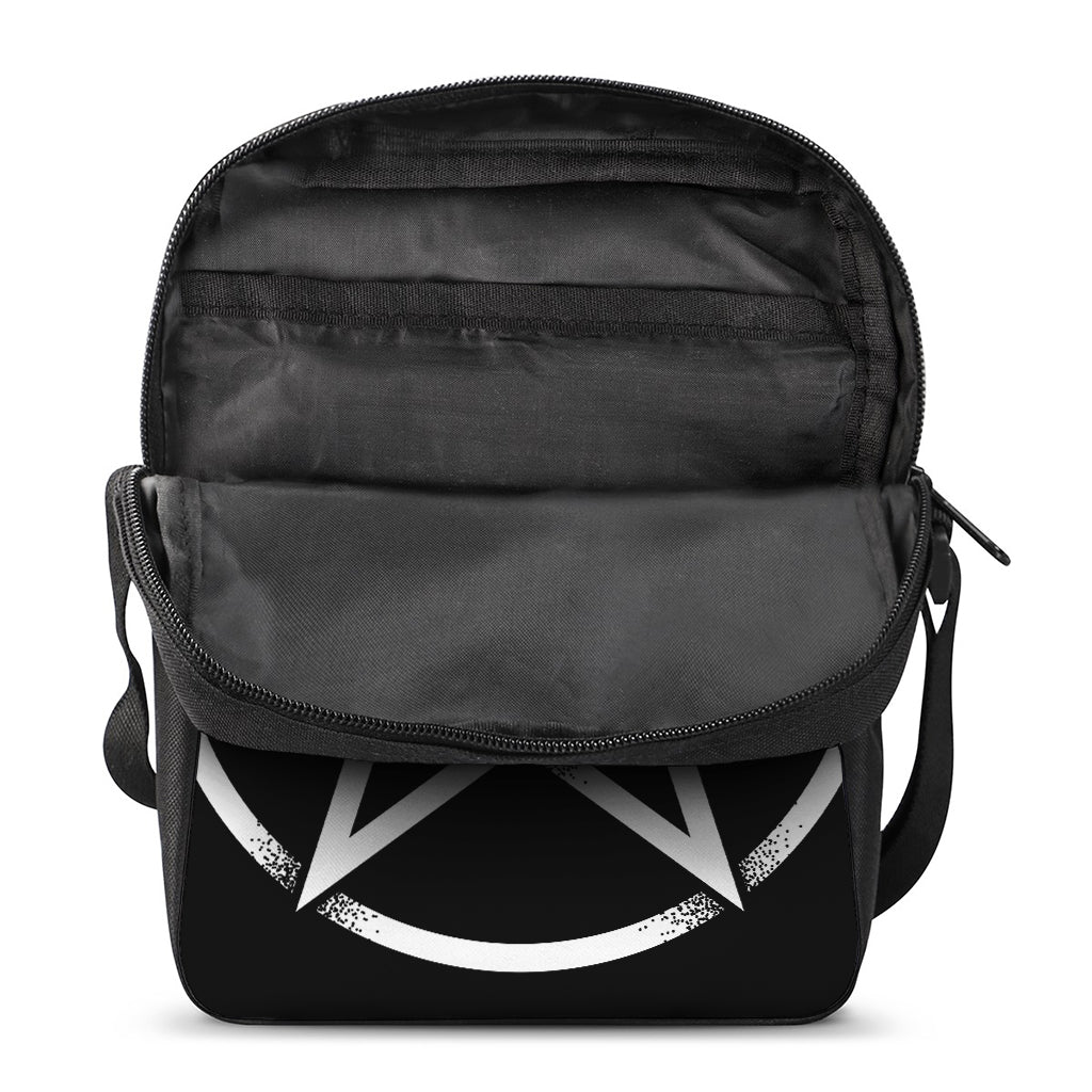 Black And White Pentagram Symbol Print Rectangular Crossbody Bag