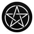 Black And White Pentagram Symbol Print Round Blanket