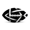Black And White Pentagram Symbol Print Rugby Ball