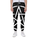 Black And White Pentagram Symbol Print Scuba Joggers