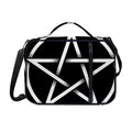 Black And White Pentagram Symbol Print Shoulder Strap Bible Bag