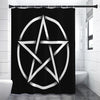 Black And White Pentagram Symbol Print Shower Curtain