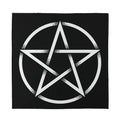 Black And White Pentagram Symbol Print Silk Bandana