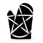 Black And White Pentagram Symbol Print Single Oven Mitt
