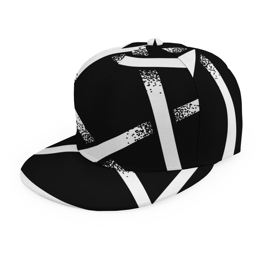 Black And White Pentagram Symbol Print Snapback Cap