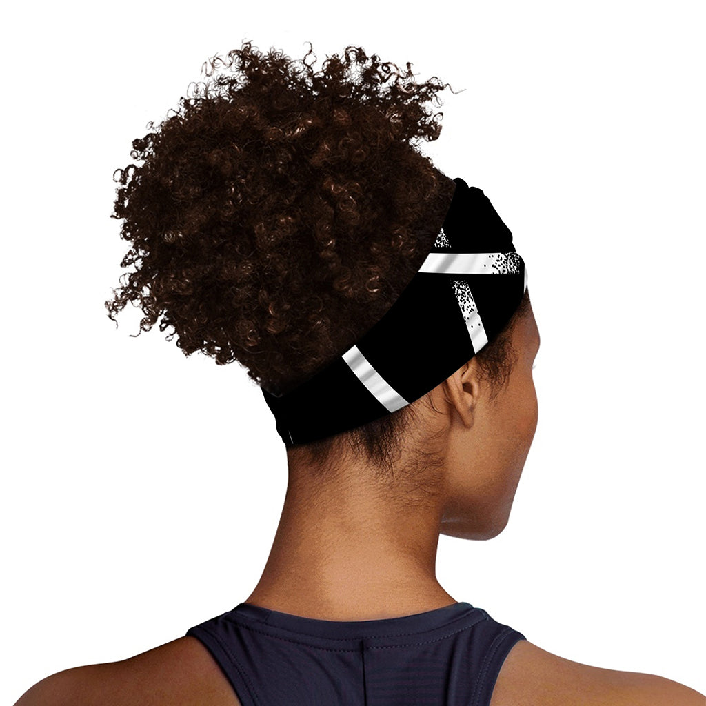 Black And White Pentagram Symbol Print Sports Headband