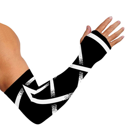 Black And White Pentagram Symbol Print Sun Protection Arm Sleeves