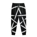 Black And White Pentagram Symbol Print Sweatpants