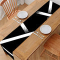 Black And White Pentagram Symbol Print Table Runner