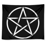 Black And White Pentagram Symbol Print Tapestry