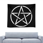 Black And White Pentagram Symbol Print Tapestry