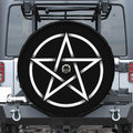 Black And White Pentagram Symbol Print Tire Cover With Camera Hole