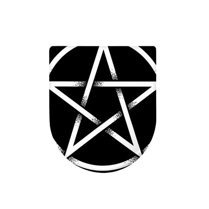 Black And White Pentagram Symbol Print Toilet Lid Cover