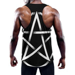 Black And White Pentagram Symbol Print Training Tank Top