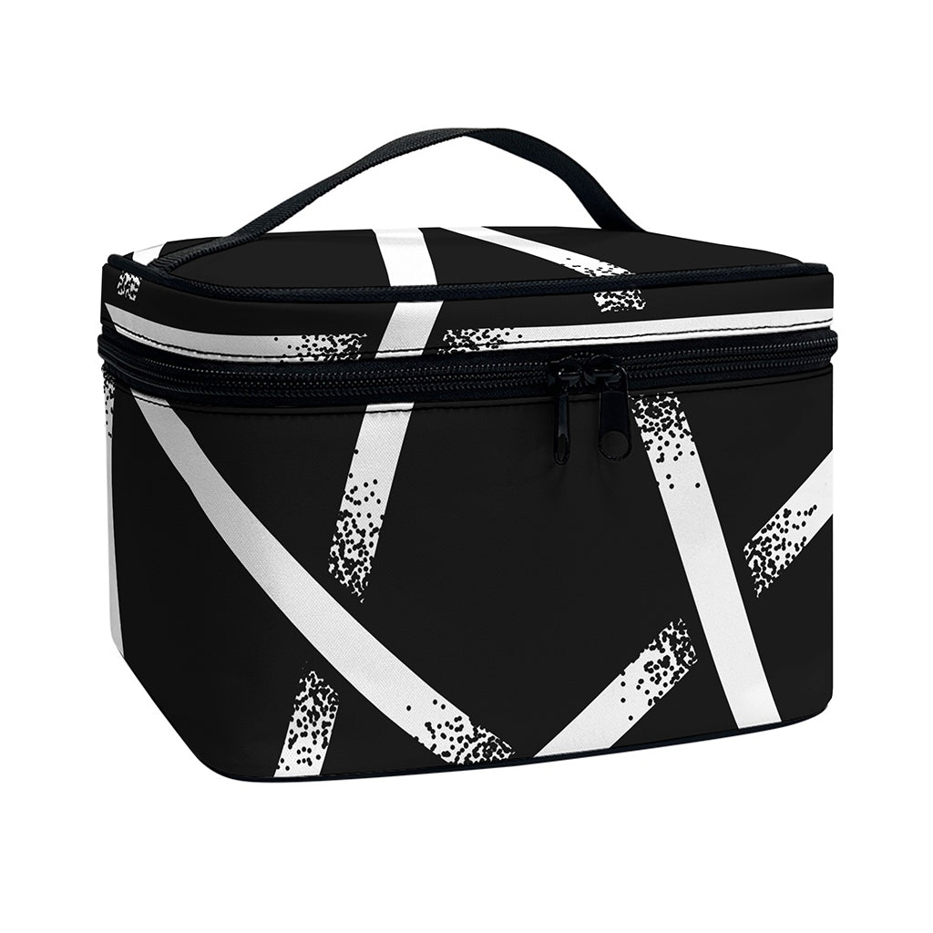 Black And White Pentagram Symbol Print Travel Makeup Bag