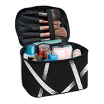 Black And White Pentagram Symbol Print Travel Makeup Bag