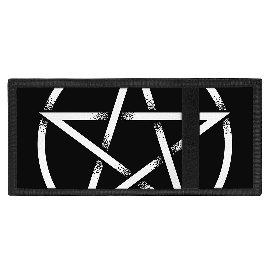 Black And White Pentagram Symbol Print Trifold Wallet