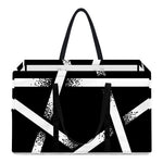 Black And White Pentagram Symbol Print Utility Tote Bag