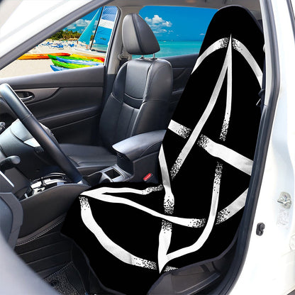 Black And White Pentagram Symbol Print Waterproof Car Seat Cover
