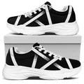 Black And White Pentagram Symbol Print White Chunky Shoes
