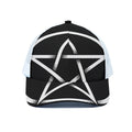 Black And White Pentagram Symbol Print White Mesh Trucker Hat