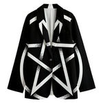 Black And White Pentagram Symbol Print Women's Blazer