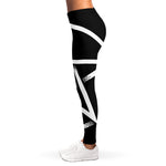 Black And White Pentagram Symbol Print Women's Leggings