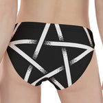 Black And White Pentagram Symbol Print Women's Panties