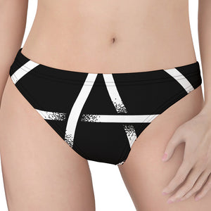 Black And White Pentagram Symbol Print Women's Thong