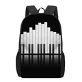 Black And White Piano Keyboard Print 17 Inch Backpack