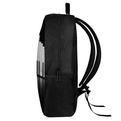 Black And White Piano Keyboard Print 17 Inch Backpack