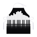 Black And White Piano Keyboard Print Adjustable Apron