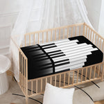 Black And White Piano Keyboard Print Baby Crib Sheet