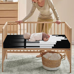 Black And White Piano Keyboard Print Baby Crib Sheet
