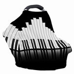 Black And White Piano Keyboard Print Baby Seat Cover