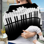 Black And White Piano Keyboard Print Baby Seat Cover