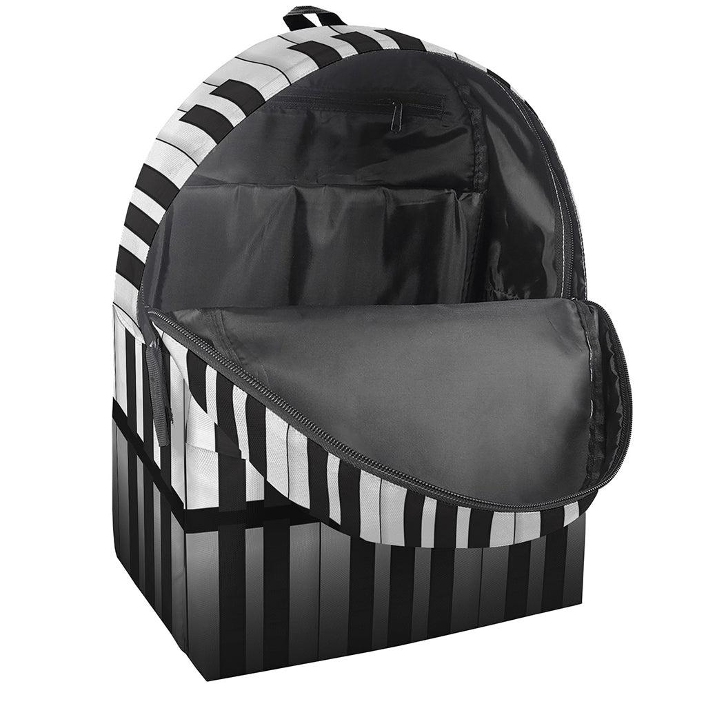Black And White Piano Keyboard Print Backpack