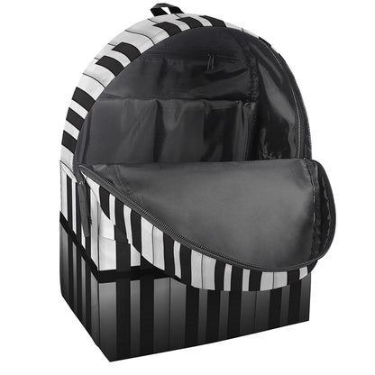 Black And White Piano Keyboard Print Backpack