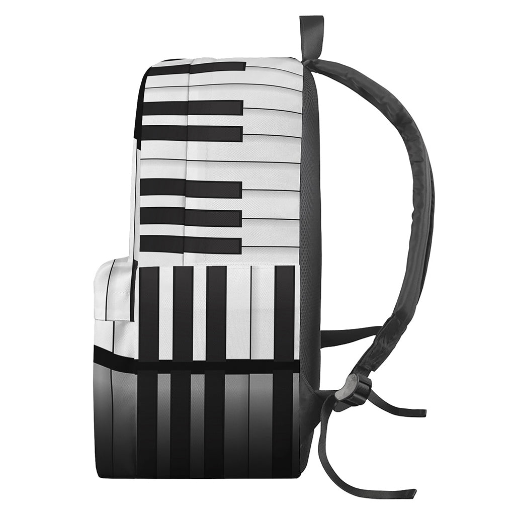 Black And White Piano Keyboard Print Backpack
