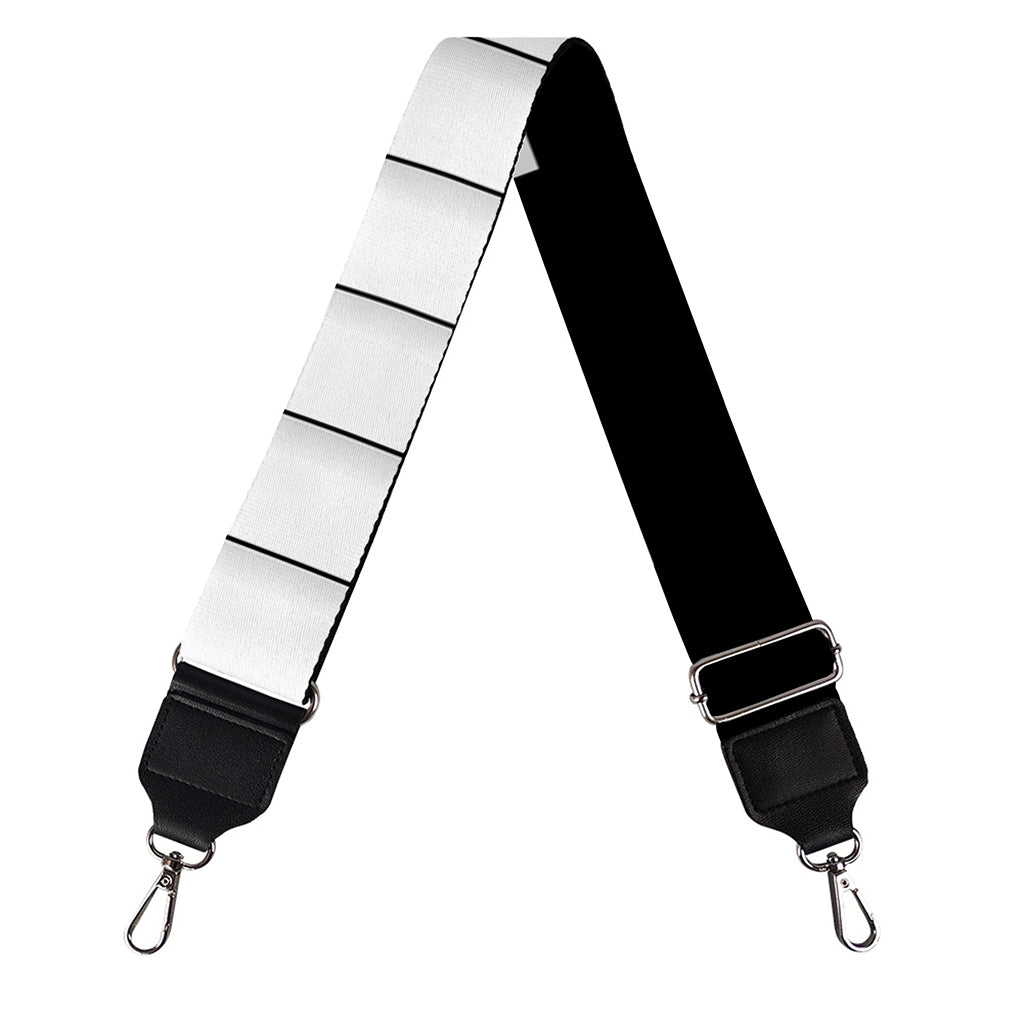 Black And White Piano Keyboard Print Bag Strap