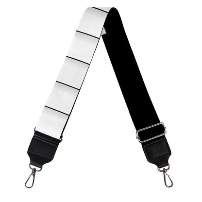 Black And White Piano Keyboard Print Bag Strap