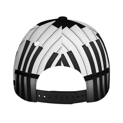 Black And White Piano Keyboard Print Baseball Cap