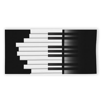 Black And White Piano Keyboard Print Beach Towel
