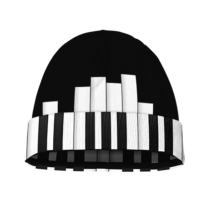 Black And White Piano Keyboard Print Beanie