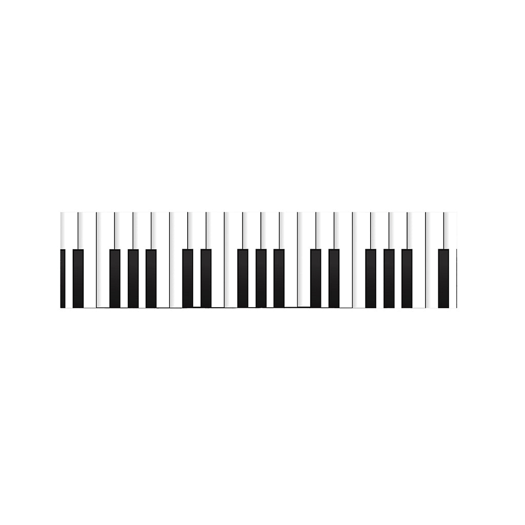 Black And White Piano Keyboard Print Bed Runner