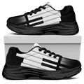 Black And White Piano Keyboard Print Black Chunky Shoes