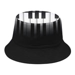 Black And White Piano Keyboard Print Bucket Hat