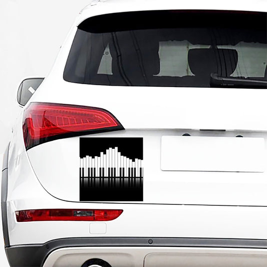 Black And White Piano Keyboard Print Car Sticker